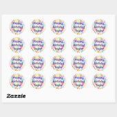 Sticker Rond Vibrant Abstrait Chevrons fête d'anniversaire (Feuille)
