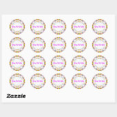 Sticker Rond Vibrant Été Scrapbook Artisanat Artisanat Annivers (Feuille)