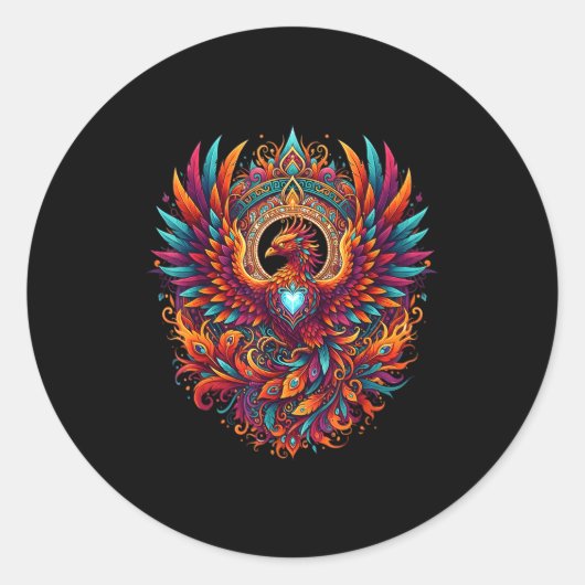 Sticker Rond Vibrant Fantasy Pcute Ss Cute Ssnix Mythical Bird  (Devant)