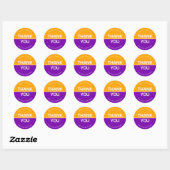 Sticker Rond Vibrant jaune violet Nom de l'entreprise Merci (Feuille)