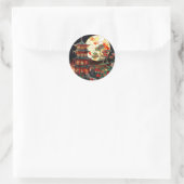 Sticker Rond Vibrant Pagode Vitré Art (Sac)