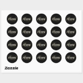 Sticker Rond Vibrant Pastel Gradient HAPPY Typography - Modern (Feuille)