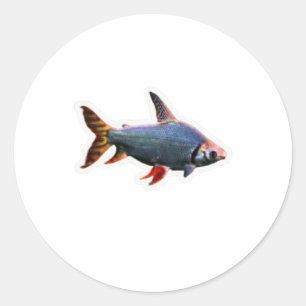 Sticker Rond Vibrant Poisson Ornemental Art - Beau Tropique A
