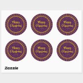 Sticker Rond Vibrant Purple Starburst Script Joyeux Noël (Feuille)