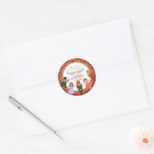 Sticker Rond Vibrant Red Gold Nutcracker Fête Anniversaire Favo (Enveloppe)