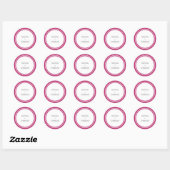 Sticker Rond Vibrant rose gras bordure Mariage moderne (Feuille)