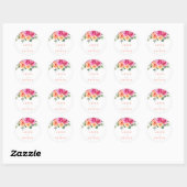 Sticker Rond Vibrant toutes les saisons Aquarelle Floral Mariag (Feuille)