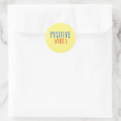 Sticker Rond Vibrant Vibes positives Typographie (Sac)