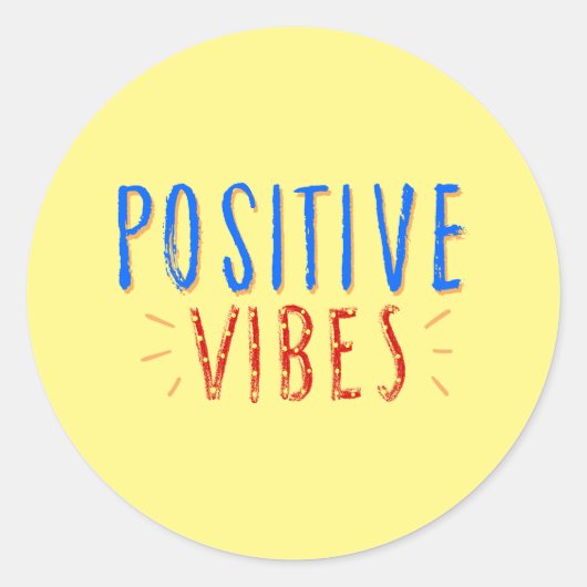Sticker Rond Vibrant Vibes positives Typographie (Devant)