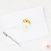 Sticker Rond Vibrant Yellow Green Floral Summer Custom Wedding (Enveloppe)