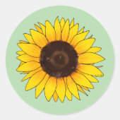 Sticker Rond Vibrant Yellow Sunflower Bloom (Devant)