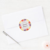 Sticker Rond Vibrants Bouquets Mariage en Marbre (Enveloppe)