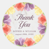 Sticker Rond Vibrants Fleurs de Marbre Merci (Devant)