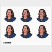 Sticker Rond Vice-Président Kamala Harris (Feuille)