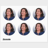 Sticker Rond Vice-Président Kamala Harris (Feuille)