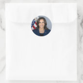 Sticker Rond Vice-président Kamala Harris Portrait officiel (Sac)