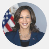 Sticker Rond Vice-président Kamala Harris Portrait officiel (Devant)