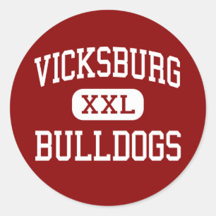 Sticker Rond Vicksburg - Bulldogs - High - Vicksburg Michigan