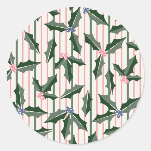 Sticker Rond Victorian Holly Holiday (Devant)