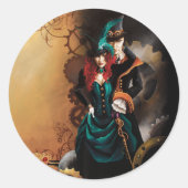 Sticker Rond Victorian Steampunk Elegance Mariage (Devant)