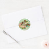 Sticker Rond Victorian Valentine Bird et rose (Enveloppe)
