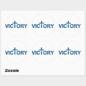 Sticker Rond Victory Ombre bleu. (Feuille)