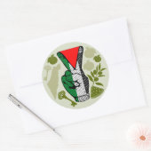 Sticker Rond Victory Sign Hand Resistance Red Triangle Symbol (Enveloppe)