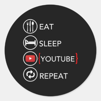 Sticker Rond Video Blogger Vlogger Like Subscribe Podcaster