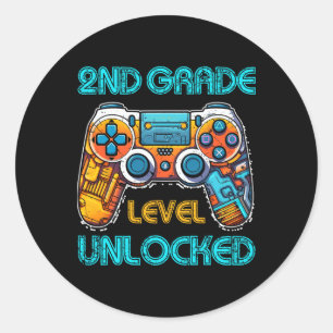 Sticker Rond Vidéo Game Boys Enfants 2e niveau Niveau Déverroui