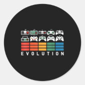 Sticker Rond Video Game Controller Evolution 80s 90s Retro Gami (Devant)