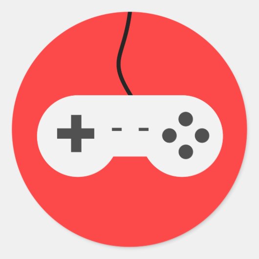 Sticker Rond Vidéo Game Controller Icon Adhésif (Devant)