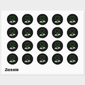 Sticker Rond Video Gamer St Patricks Day Clover With Controller (Feuille)