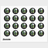 Sticker Rond Vie de Dame de Cantine Joyeux St Patrick (Feuille)