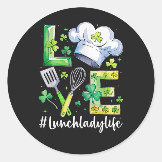 Sticker Rond Vie de Dame de Cantine Joyeux St Patrick (Devant)