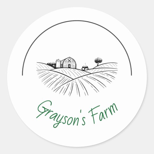 Sticker Rond Vie de ferme  (Devant)
