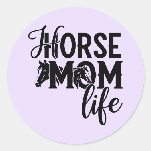Sticker Rond Vie de maman de cheval (Devant)
