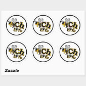 STICKER ROND VIE DE PLAGE (Feuille)