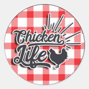 Sticker Rond Vie de poulet