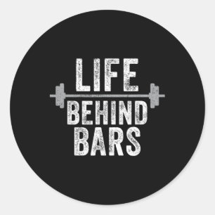 Sticker Rond Vie Derrière Les Barres Poids Lifting Gym Workout