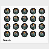 Sticker Rond Vie Descente Super Fast Funny Snowboard (Feuille)