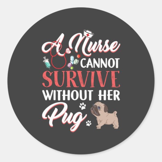 Sticker Rond Vie infirmière | Une Infirmière Survit Avec Le Car (Devant)