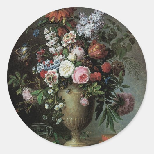 Sticker Rond Vie morte des fleurs (Devant)