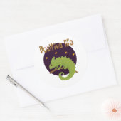Sticker Rond Vie positive Kawaii drôle mignon vert Chameleon (Enveloppe)