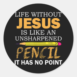 Sticker Rond Vie Sans Jésus Drôle Foi Religieuse Chrétienne