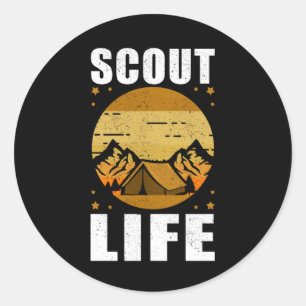 Sticker Rond Vie scout   Camping Scouts Scouting Cadeau
