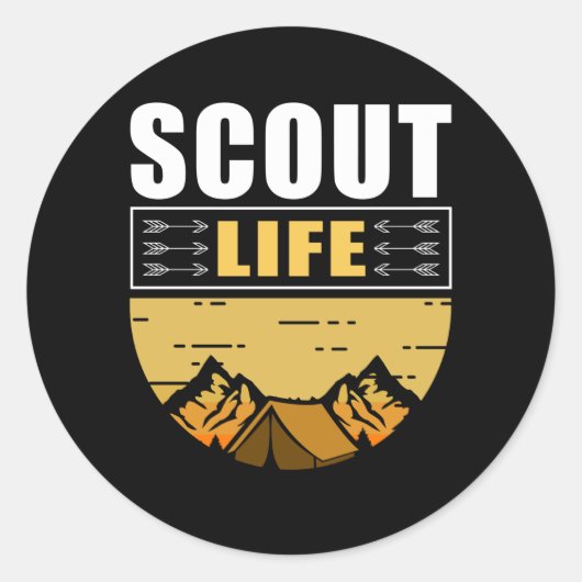 Sticker Rond Vie scout | Camping Scouts Scouting Cadeau (Devant)