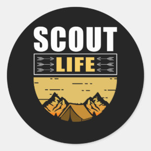 Sticker Rond Vie scout   Camping Scouts Scouting Cadeau