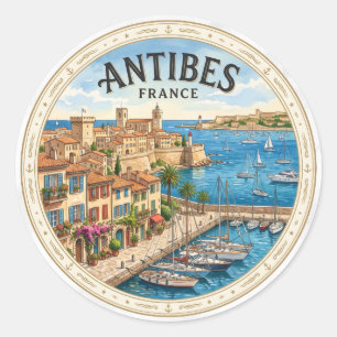 Sticker Rond Vieille ville d'Antibes France