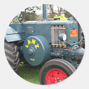 Sticker Rond Vieilles machines agricoles vintages de tracteur