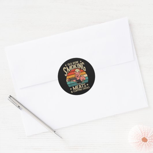 Sticker Rond Vielles Rangées Fumer Viandes Et Clapper Les Cheek (Enveloppe)
